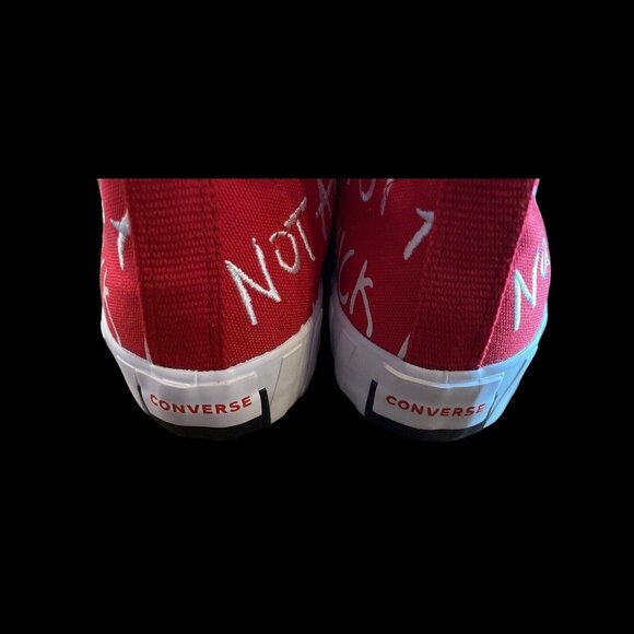 Converse High Top Not A Chuck Untitled Red Shoes for Men 8.5 Women 10.5 New - Picture 3 of 5